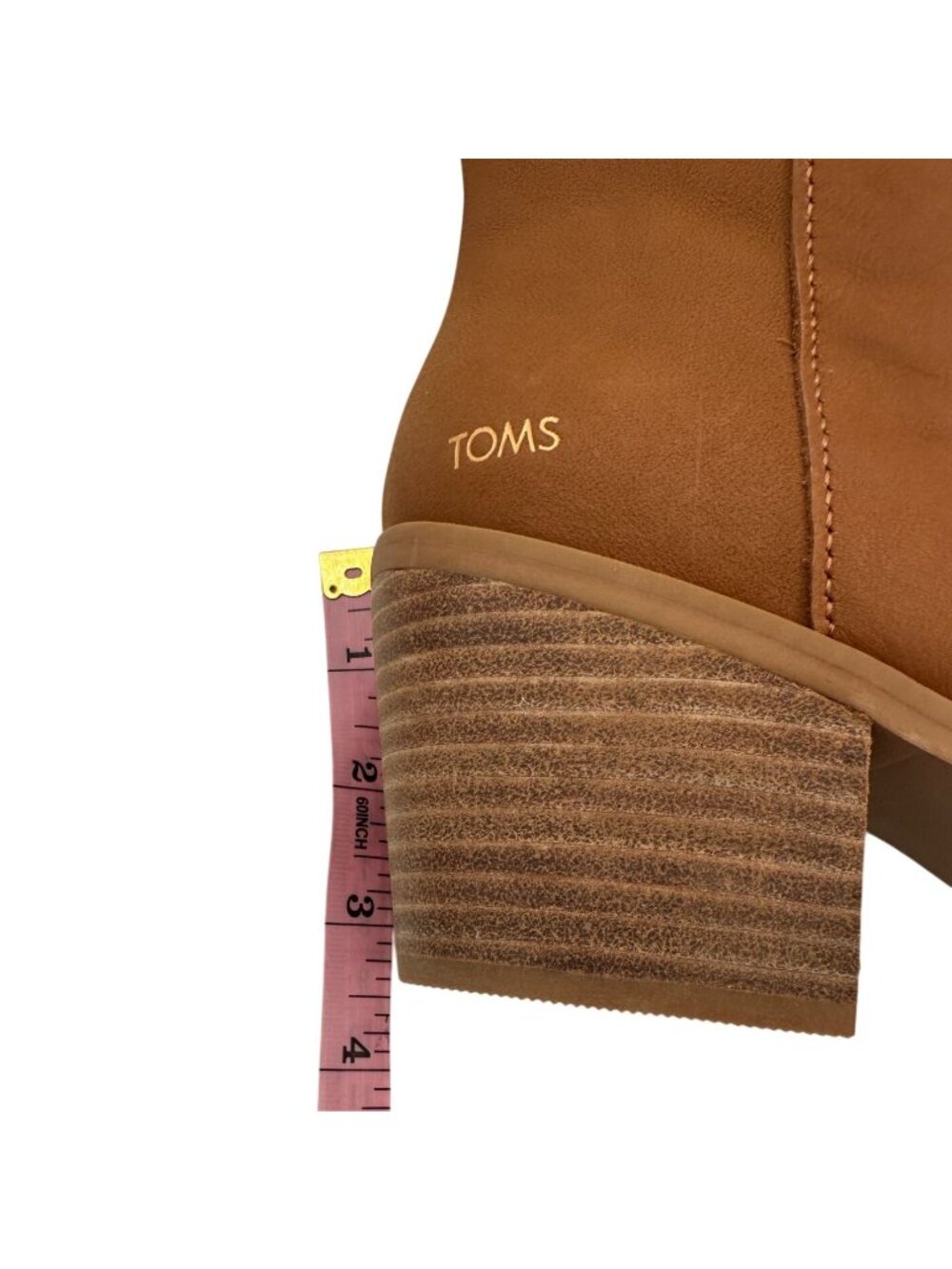 Toms Ankle Booties Womens Size 7.5 Brown Leather Stacked Blocked Heel NEW - Picture 10 of 12